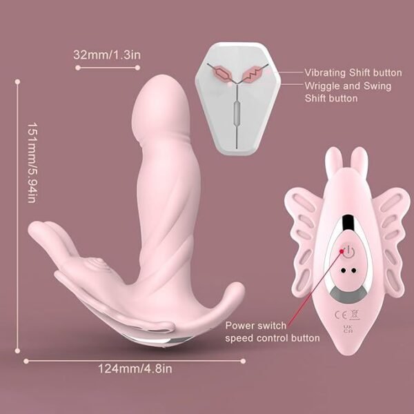 G Spot Wearable Butterfly Vibrator- Dildo Sex- Toys For Women With 9 Vibrating Wriggle Swing Modes Vibrating Panties Anal- Vibrator- With Remote Control Couple Adult- Toys